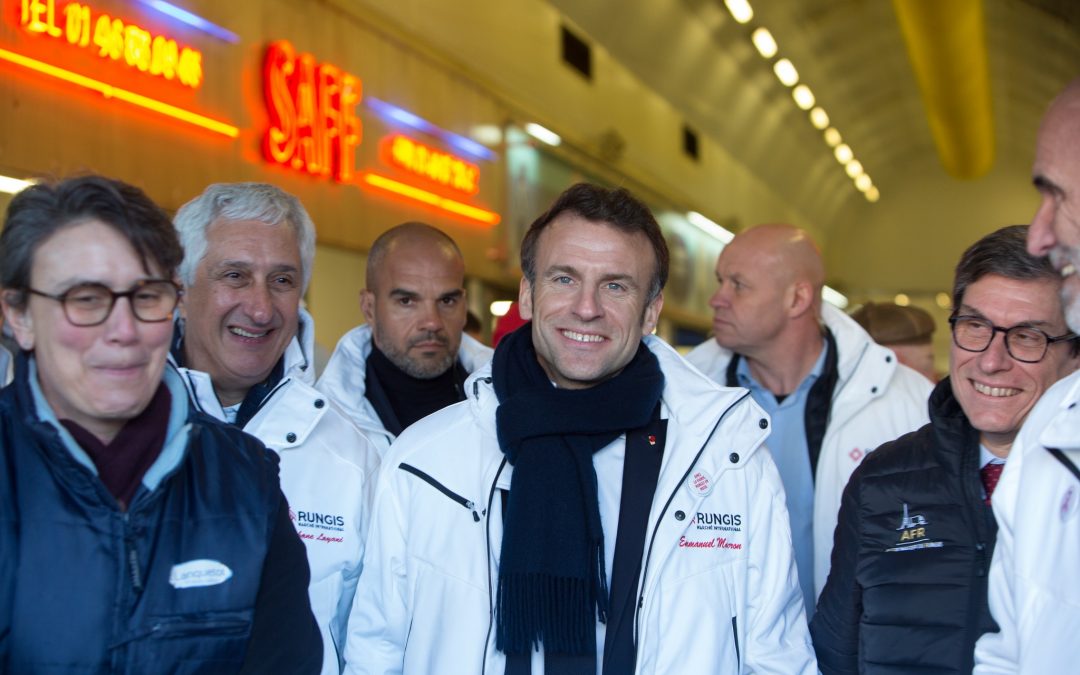 Visite du Président Emmanuel Macron à Rungis