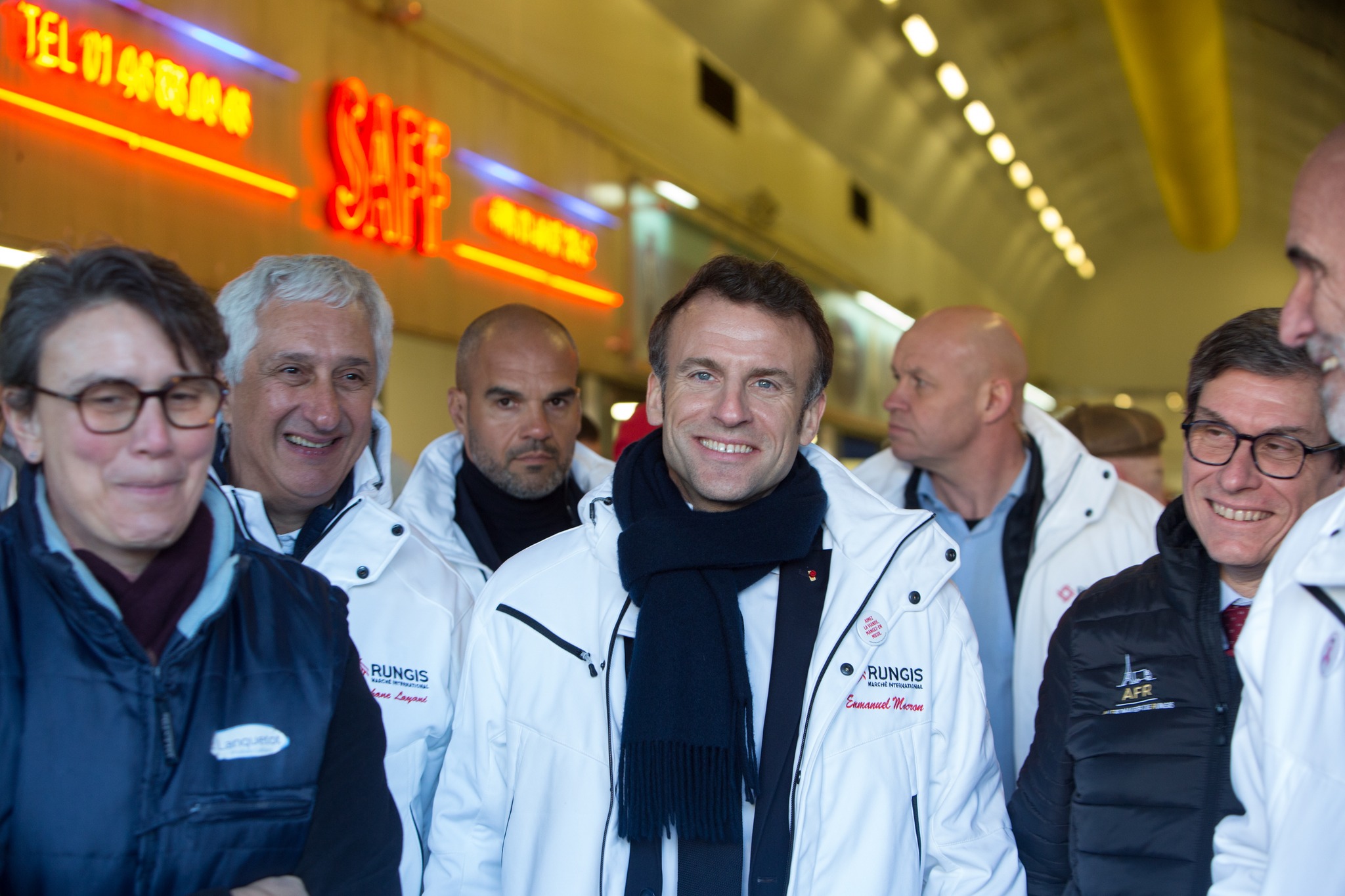 Visite du Président Emmanuel Macron à Rungis