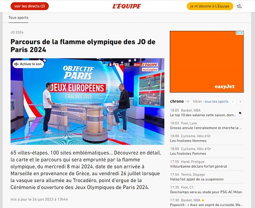 Lequipe.fr parcours flamme olympique rungis