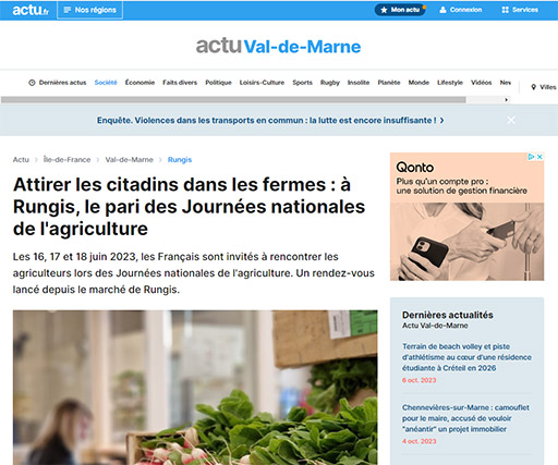Actu.fr journees nationales de agriculture a rungis